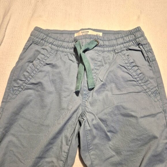 Lindex girls or boys size 6-7 light blue pull on pants with pockets & drawstring - Picture 2 of 6